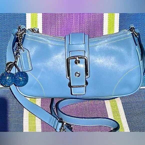 COACH 🩵Rare & HTF Vintage Hampton Demi Crossbody Bag Glacier Blue 🩵👜 - Picture 6 of 12